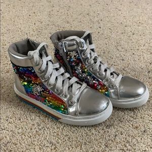 Sequin High Top Zipper Seakers
